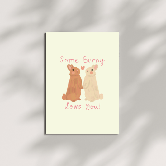 some bunny loves you greeting card