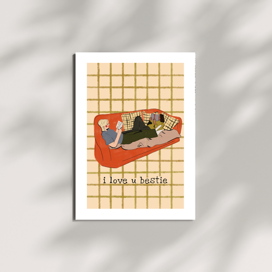 i love u bestie greeting card