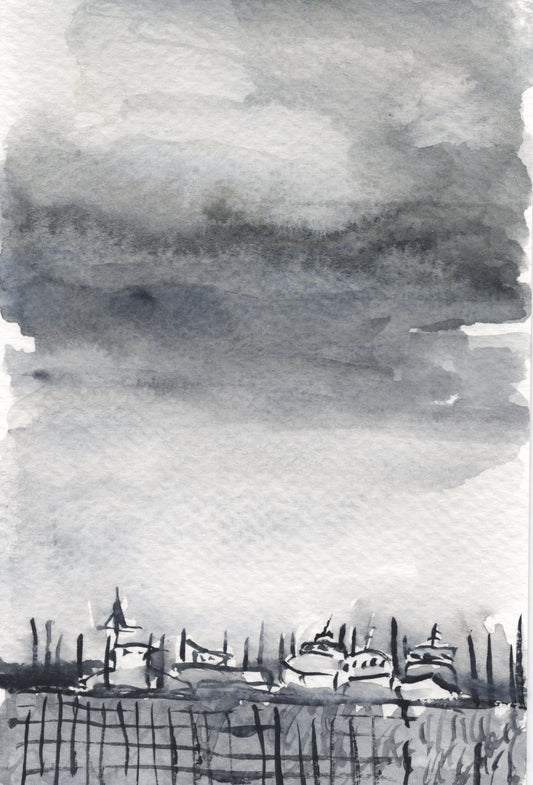 Boats Watercolor Original