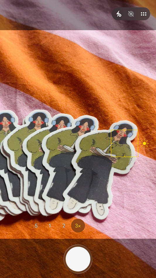 reading girl sticker