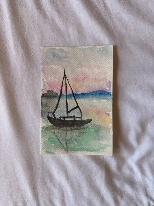 Sailing Watercolor Original