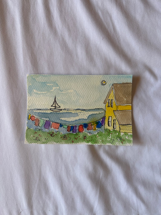 Laundry Watercolor Original